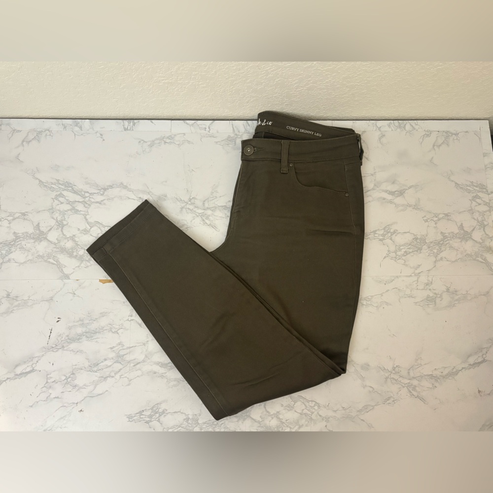 Style & Co Denim Jeans Sz 6P Petite Curvy Skinny Leg Stretch Dark Gray